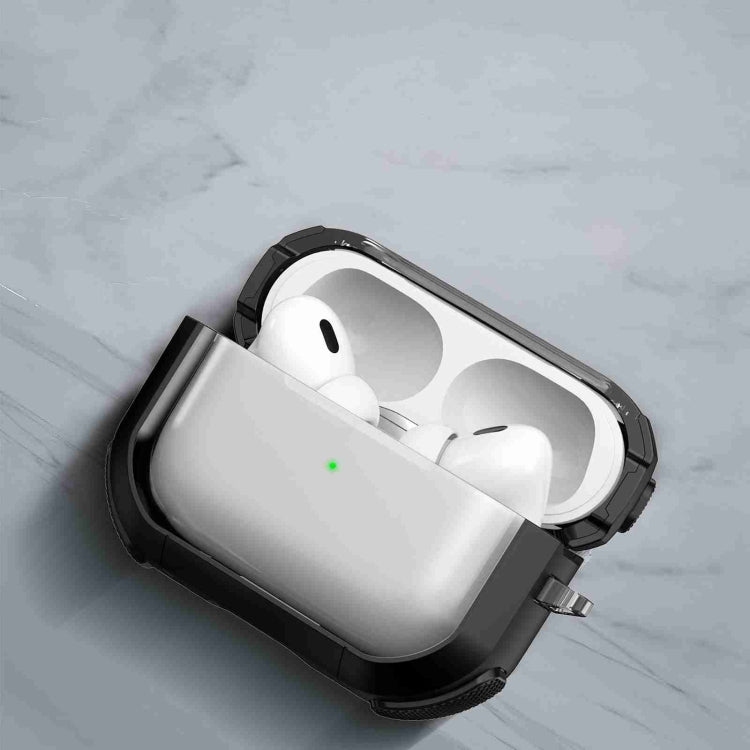 For AirPods 2 / 1 Thunder Transparent Armor Wireless Earphones Protective Case(Black) - For AirPods 1/2 by PMC Jewellery | Online Shopping South Africa | PMC Jewellery | Buy Now Pay Later Mobicred