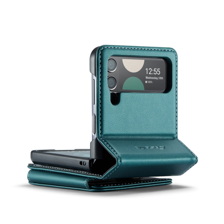 For Samsung Galaxy Z Flip4 5G CaseMe C22 PC+TPU Business Style RFID Anti-theft Leather Phone Case(Blue Green) - Galaxy Z Flip4 5G Cases by CaseMe | Online Shopping South Africa | PMC Jewellery | Buy Now Pay Later Mobicred