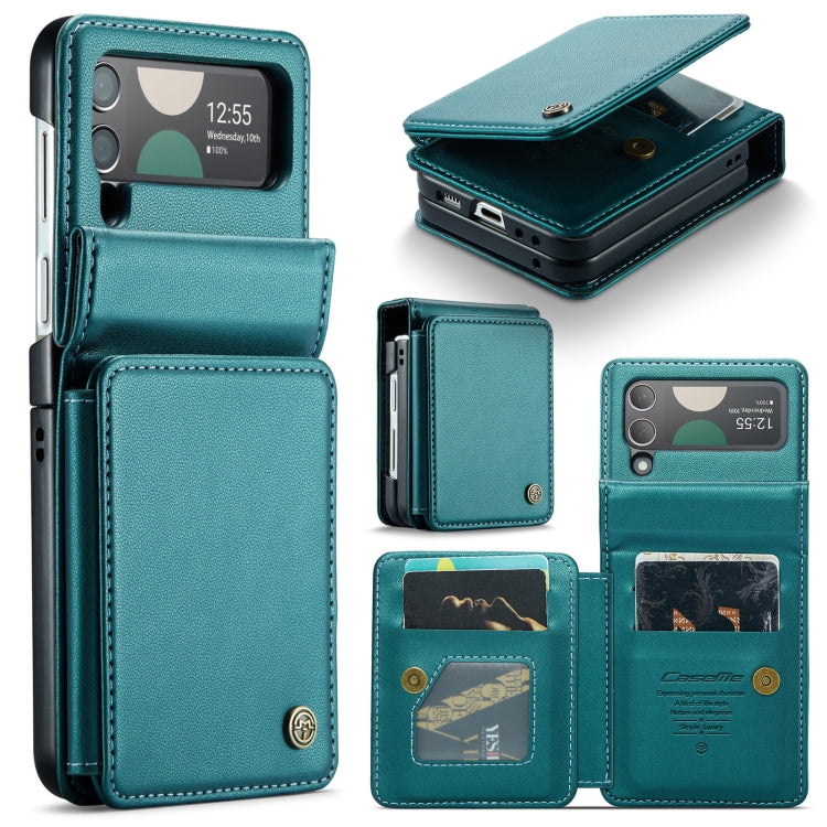 For Samsung Galaxy Z Flip3 5G CaseMe C22 PC+TPU Business Style RFID Anti-theft Leather Phone Case(Blue Green) - Galaxy Phone Cases by CaseMe | Online Shopping South Africa | PMC Jewellery | Buy Now Pay Later Mobicred