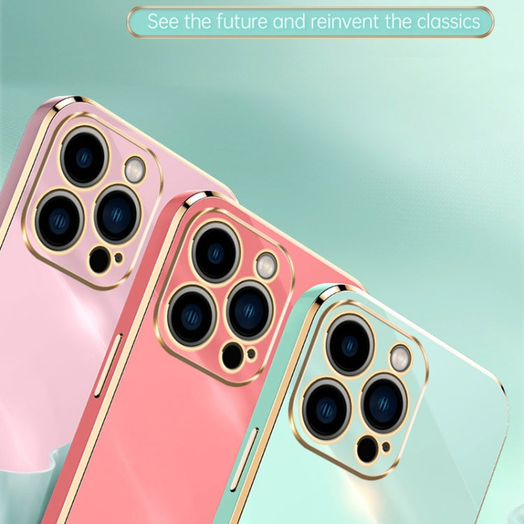 For iPhone 16 Pro XINLI Straight Edge 6D Electroplate TPU Phone Case(Mint Green) - iPhone 16 Pro Cases by XINLI | Online Shopping South Africa | PMC Jewellery | Buy Now Pay Later Mobicred