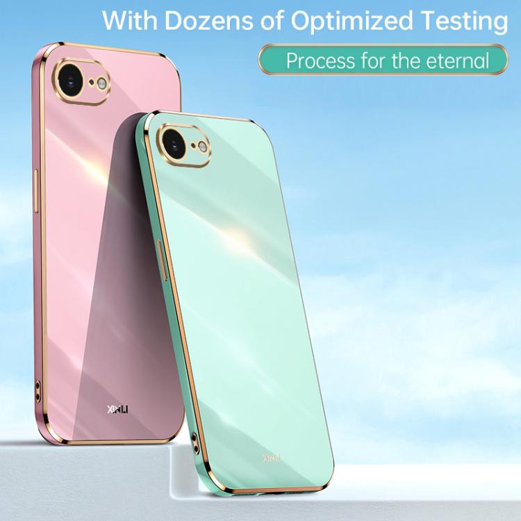 For iPhone 16e XINLI Straight Edge 6D Electroplate TPU Phone Case(Hawthorn Red) - free shipping - PMc TechLife - Order now!