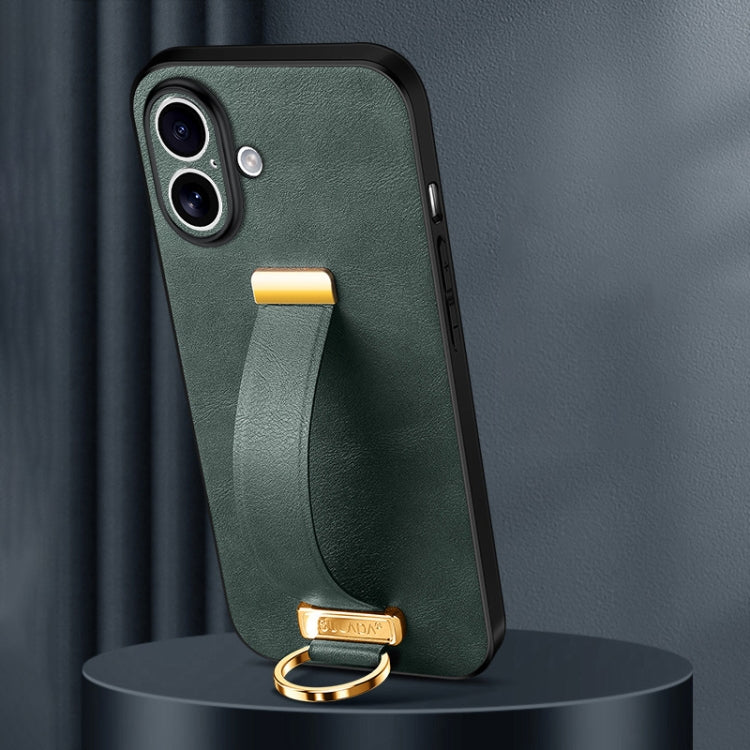 For iPhone 16 SULADA Tide Cool Series PC + Leather Texture Skin Feel Phone Case(Green) - iPhone 16 Cases by SULADA | Online Shopping South Africa | PMC Jewellery | Buy Now Pay Later Mobicred