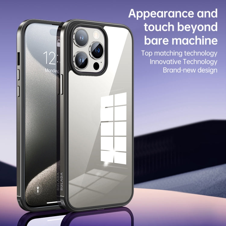 For iPhone 15 Pro Max SULADA Metal Frame + Nano Glass + TPU Phone Case(Dark Purple) - iPhone 15 Pro Max Cases by SULADA | Online Shopping South Africa | PMC Jewellery | Buy Now Pay Later Mobicred