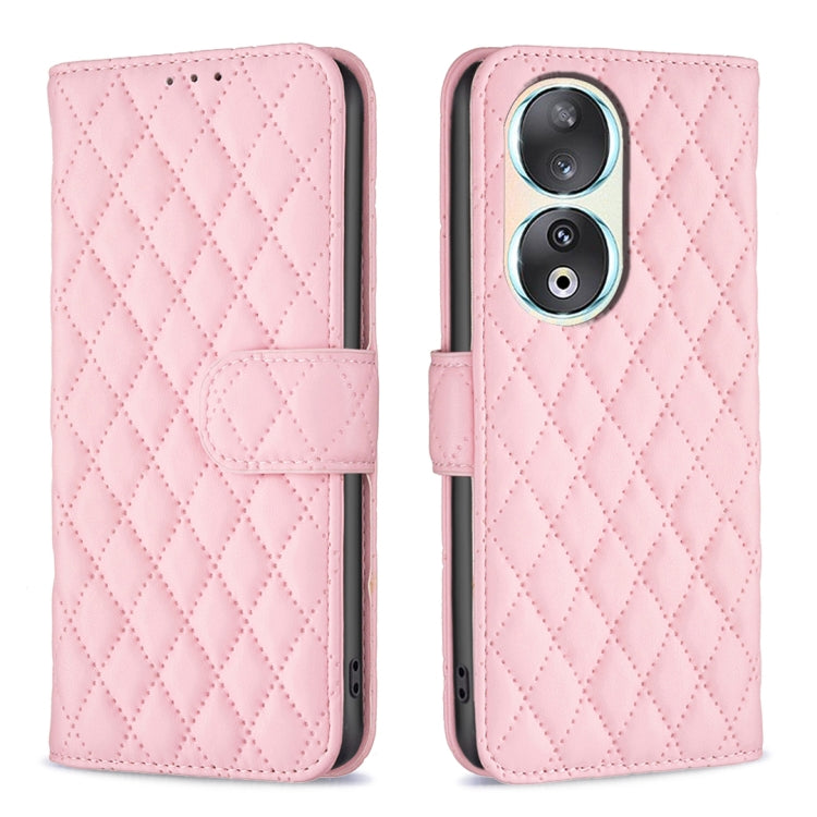 For Honor 90 5G Diamond Lattice Wallet Flip Leather Phone Case(Pink) - Honor Cases by PMC Jewellery | Online Shopping South Africa | PMC Jewellery | Buy Now Pay Later Mobicred