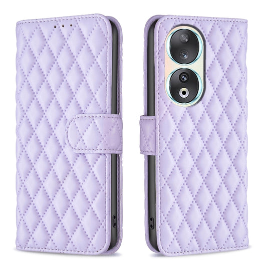 For Honor 90 5G Diamond Lattice Wallet Flip Leather Phone Case(Purple) - Honor Cases by PMC Jewellery | Online Shopping South Africa | PMC Jewellery | Buy Now Pay Later Mobicred