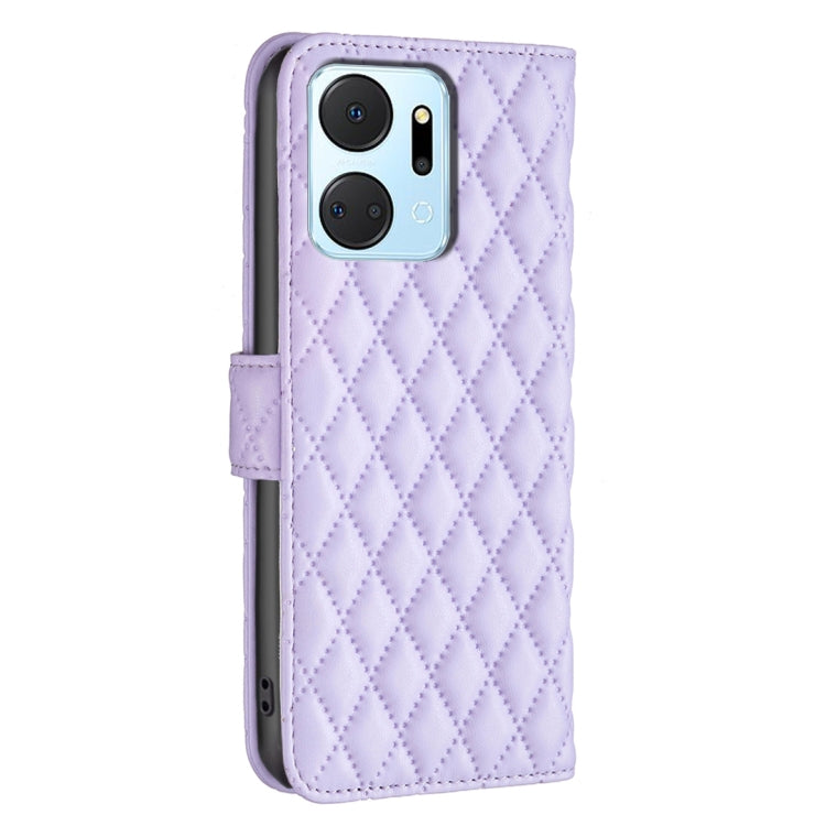 For Honor X7a Diamond Lattice Wallet Flip Leather Phone Case(Purple) - Honor Cases by PMC Jewellery | Online Shopping South Africa | PMC Jewellery | Buy Now Pay Later Mobicred