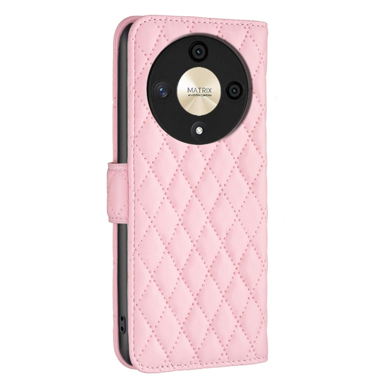 For Honor X9b/Magic6 Lite 5G Diamond Lattice Wallet Flip Leather Phone Case(Pink) - Honor Cases by PMC Jewellery | Online Shopping South Africa | PMC Jewellery | Buy Now Pay Later Mobicred