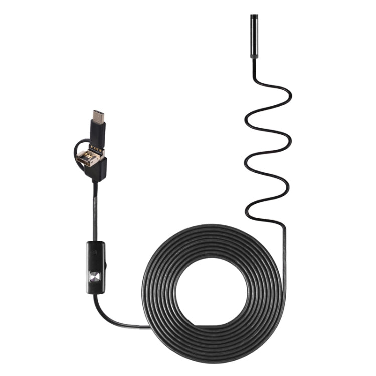 AN100 3 in 1 IP67 Waterproof USB-C / Type-C + Micro USB + USB HD Endoscope Snake Tube Inspection Camera for Parts of OTG Function Android Mobile Phone, with 6 LEDs, Lens Diameter:5.5mm(Length: 10m) -  by PMC Jewellery | Online Shopping South Africa | PMC Jewellery | Buy Now Pay Later Mobicred