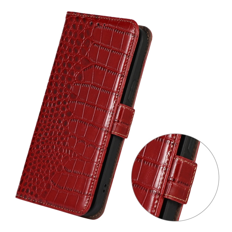 For Sony Xperia 10 VI Crocodile Top Layer Cowhide Leather Phone Case(Red) - Sony Cases by PMC TechLife | Online Shopping South Africa | PMC TechLife | Buy Now Pay Later Mobicred