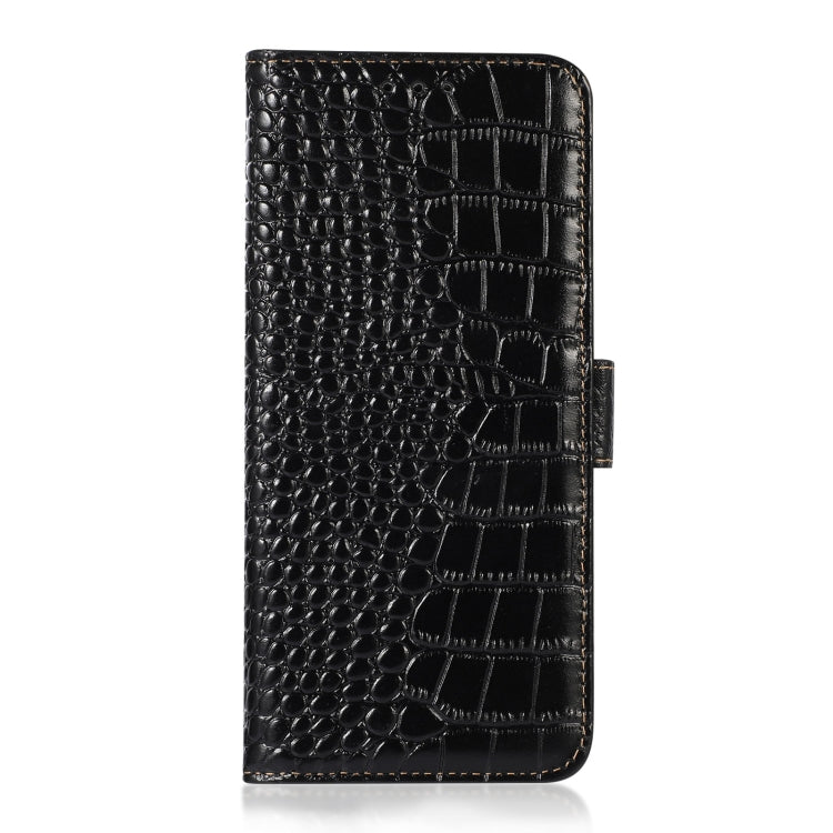 For Sony Xperia 10 VI Crocodile Top Layer Cowhide Leather Phone Case(Black) - Sony Cases by PMC TechLife | Online Shopping South Africa | PMC TechLife | Buy Now Pay Later Mobicred