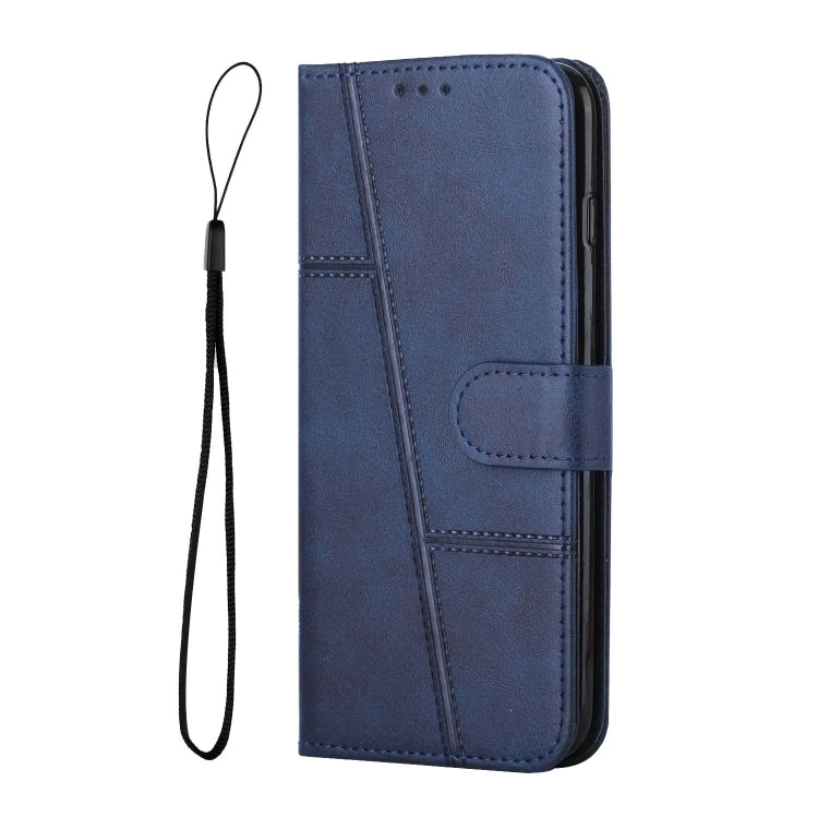 For Motorola Edge 2024 Stitching Calf Texture Buckle Leather Phone Case(Blue) - Motorola Cases by PMC Jewellery | Online Shopping South Africa | PMC Jewellery | Buy Now Pay Later Mobicred