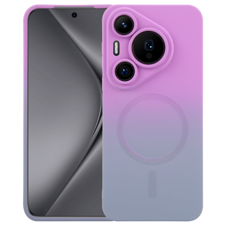 For Huawei Pura 70 Liquid TPU Silicone Gradient MagSafe Phone Case(Purple Grey) - Huawei Cases by PMC Jewellery | Online Shopping South Africa | PMC Jewellery | Buy Now Pay Later Mobicred