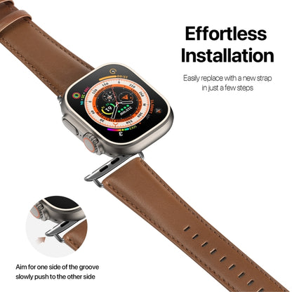 For Apple Watch SE 2023 40mm DUX DUCIS YS Series Genuine Leather Watch Band(Brown) - Watch Bands by DUX DUCIS | Online Shopping South Africa | PMC Jewellery | Buy Now Pay Later Mobicred