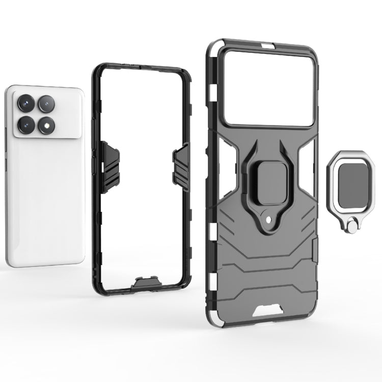 For Xiaomi Redmi K70 Shockproof PC + TPU Holder Phone Case(Black) - K70 Cases by PMC TechLife | Online Shopping South Africa | PMC TechLife