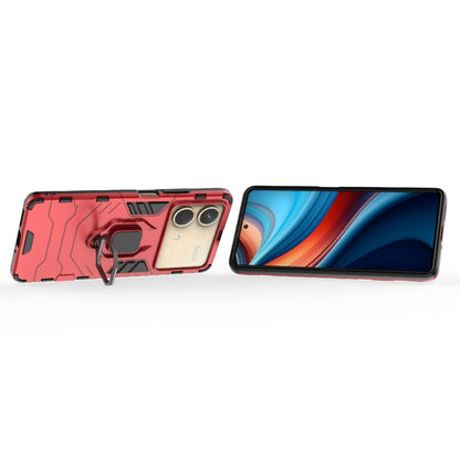 For Xiaomi Redmi Note 13R Pro 5G Shockproof PC + TPU Holder Phone Case(Red) - Xiaomi Cases by PMC Jewellery | Online Shopping South Africa | PMC Jewellery | Buy Now Pay Later Mobicred