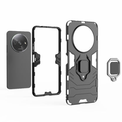 For Xiaomi Redmi A3 4G Shockproof PC + TPU Holder Phone Case(Black) - Xiaomi Cases by PMC Jewellery | Online Shopping South Africa | PMC Jewellery | Buy Now Pay Later Mobicred