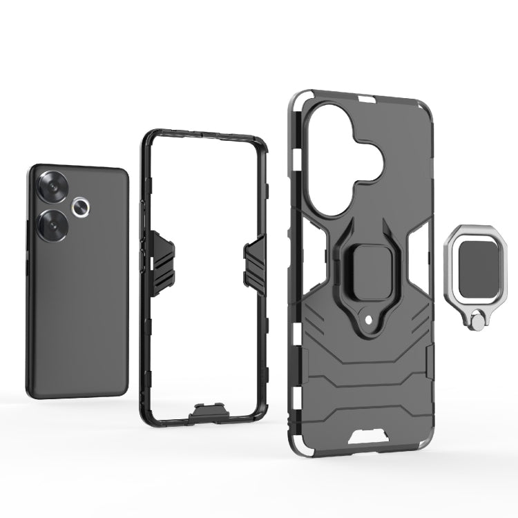 For Xiaomi Redmi Turbo 3 Shockproof PC + TPU Holder Phone Case(Black) - Xiaomi Cases by PMC Jewellery | Online Shopping South Africa | PMC Jewellery | Buy Now Pay Later Mobicred