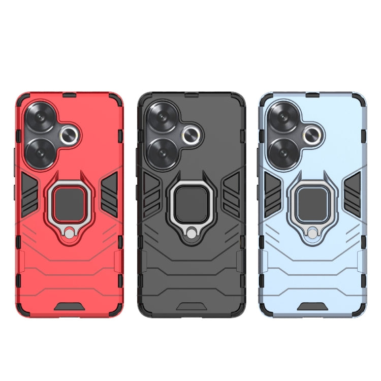 For Xiaomi Redmi Turbo 3 Shockproof PC + TPU Holder Phone Case(Red) - Xiaomi Cases by PMC TechLife | Online Shopping South Africa | PMC TechLife | Buy Now Pay Later Mobicred