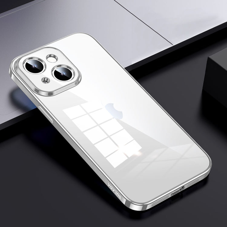 For iPhone 15 Plus SULADA Shine Through Series Plating TPU Transparent Phone Case(Silver) - iPhone 15 Plus Cases by SULADA | Online Shopping South Africa | PMC TechLife