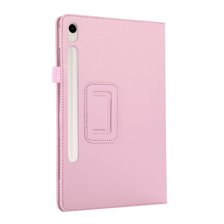 For Samsung Galaxy Tab S9+ / S10+ Litchi Texture Leather Tablet Case with Holder(Rose Red) - Other Galaxy Tab PC by PMC Jewellery | Online Shopping South Africa | PMC Jewellery | Buy Now Pay Later Mobicred