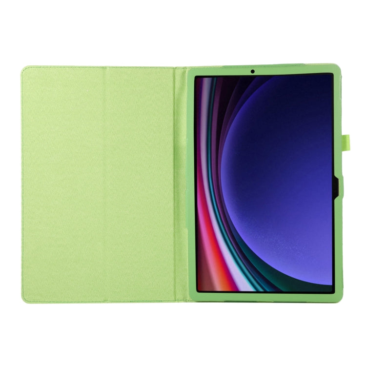 For Samsung Galaxy Tab S9 Ultra Litchi Texture Leather Tablet Case with Holder(Green) - Other Galaxy Tab PC by PMC Jewellery | Online Shopping South Africa | PMC Jewellery | Buy Now Pay Later Mobicred