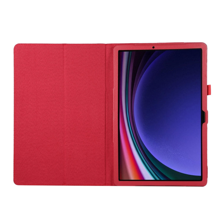 For Samsung Galaxy Tab S9 Ultra Litchi Texture Leather Tablet Case with Holder(Red) - Other Galaxy Tab PC by PMC Jewellery | Online Shopping South Africa | PMC Jewellery | Buy Now Pay Later Mobicred