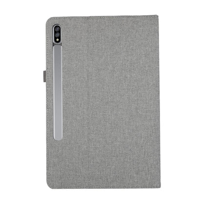 For Samsung Galaxy Tab S9 Horizontal Flip TPU + Fabric PU Leather Tablet Case(Grey) - Galaxy Tab S9 Cases by PMC Jewellery | Online Shopping South Africa | PMC Jewellery | Buy Now Pay Later Mobicred