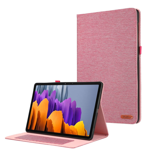 For Samsung Galaxy Tab S9 Horizontal Flip TPU + Fabric PU Leather Tablet Case(Rose Red) - Galaxy Tab S9 Cases by PMC Jewellery | Online Shopping South Africa | PMC Jewellery | Buy Now Pay Later Mobicred