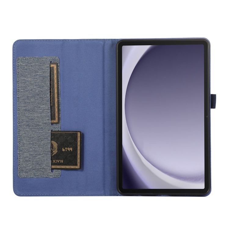 For Samsung Galaxy Tab A9+ Horizontal Flip TPU + Fabric PU Leather Tablet Case(Dark Blue) - Galaxy Tab A9+ by PMC Jewellery | Online Shopping South Africa | PMC Jewellery