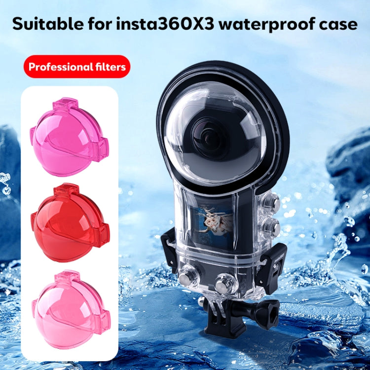 For Insta360 X3 Housing Diving Color Lens Filter(Pink) - Len Accessories by PMC Jewellery | Online Shopping South Africa | PMC Jewellery | Buy Now Pay Later Mobicred