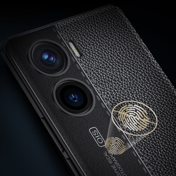 For vivo V29e Litchi Texture Shockproof TPU Phone Case(Black) - vivo Cases by PMC TechLife | Online Shopping South Africa | PMC TechLife | Buy Now Pay Later Mobicred