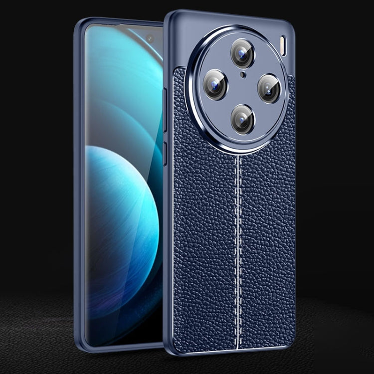 For vivo X100 Pro Litchi Texture Shockproof TPU Phone Case(Blue) - X100 Pro Cases by imak | Online Shopping South Africa | PMC Jewellery