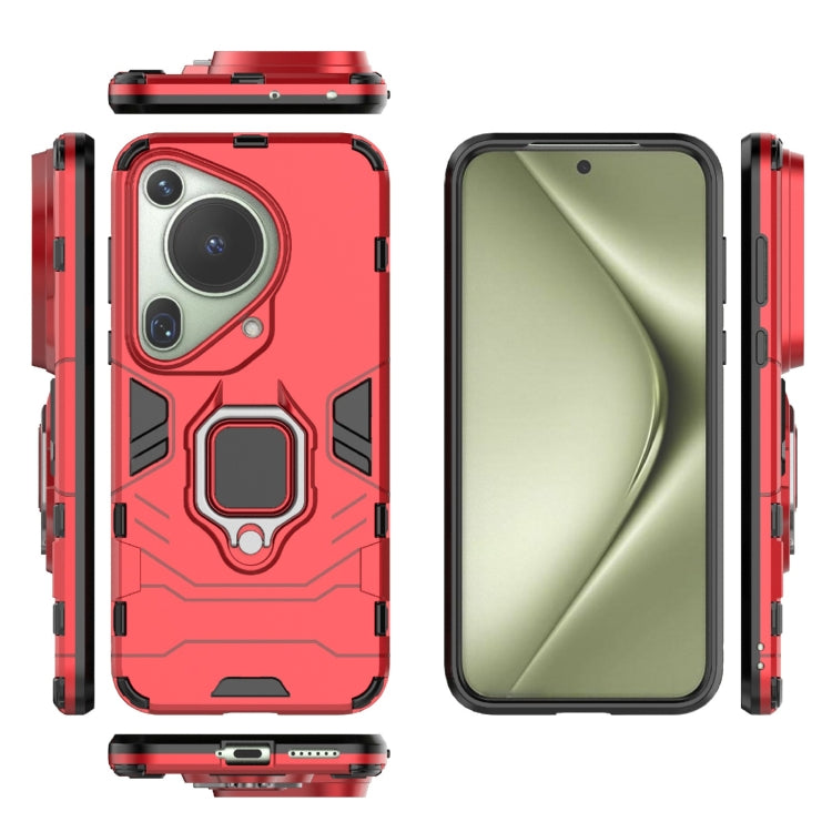 For Huawei Pura 70 Ultra Shockproof PC + TPU Holder Phone Case(Red) - Huawei Cases by PMC Jewellery | Online Shopping South Africa | PMC Jewellery | Buy Now Pay Later Mobicred