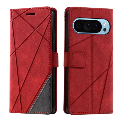 For Google Pixel 9 Pro Skin Feel Splicing Leather Phone Case(Red) - Google Cases by PMC Jewellery | Online Shopping South Africa | PMC Jewellery | Buy Now Pay Later Mobicred