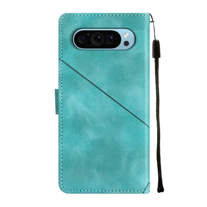 For Google Pixel 9 / 9 Pro Skin-feel Embossed Leather Phone Case(Green) - Google Cases by PMC Jewellery | Online Shopping South Africa | PMC Jewellery | Buy Now Pay Later Mobicred