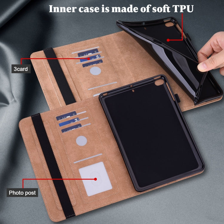 For Lenovo Xiaoxin Pad Pro 12.7 Solid Color Stripe Embossed Leather Tablet Case(Brown) - Lenovo by PMC TechLife | Online Shopping South Africa | PMC TechLife | Buy Now Pay Later Mobicred