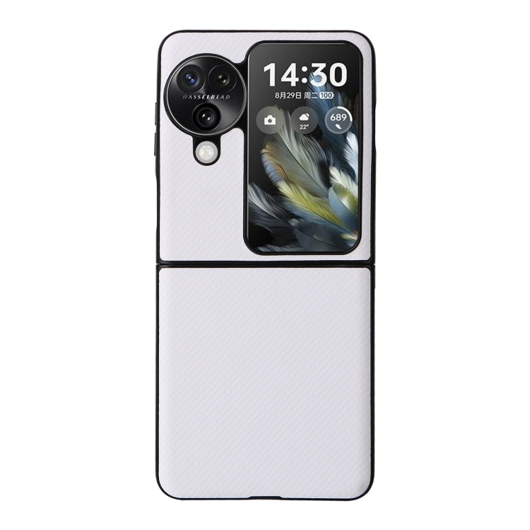 For OPPO Find N3 Flip PU Leather PC Phone Case(White) - Find N3 Flip Cases by PMC Jewellery | Online Shopping South Africa | PMC Jewellery | Buy Now Pay Later Mobicred