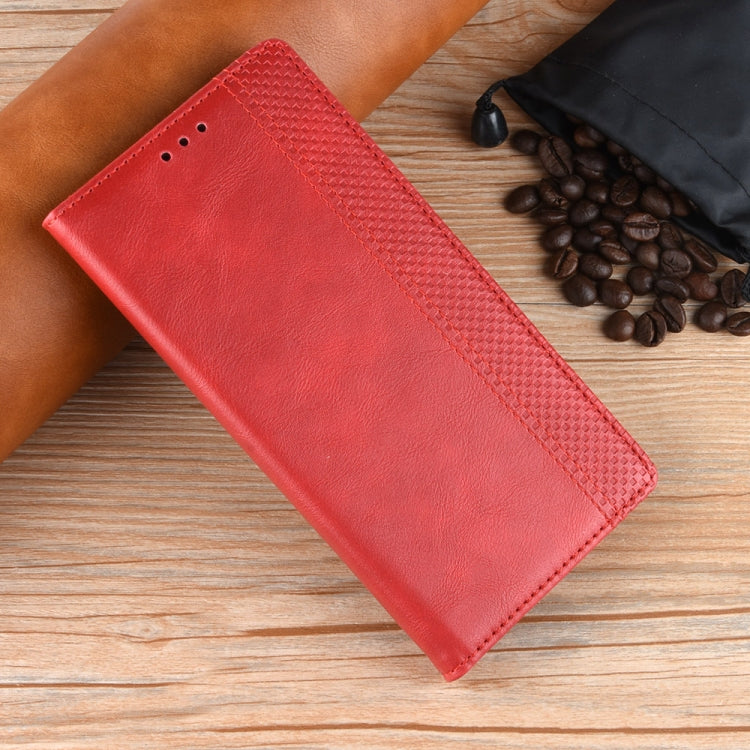 For Motorola Edge 2024 5G Magnetic Buckle Retro Texture Leather Phone Case(Red) - Motorola Cases by PMC Jewellery | Online Shopping South Africa | PMC Jewellery | Buy Now Pay Later Mobicred