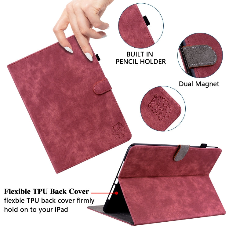For Lenovo Tab P12 Tiger Pattern Flip Leather Tablet Case(Red) - Lenovo by PMC TechLife | Online Shopping South Africa | PMC TechLife | Buy Now Pay Later Mobicred