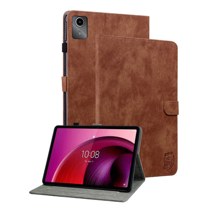 For Lenovo Tab M11/Xiaoxin Pad 11 2024 Tiger Pattern Flip Leather Tablet Case(Brown) - Lenovo by PMC Jewellery | Online Shopping South Africa | PMC Jewellery | Buy Now Pay Later Mobicred