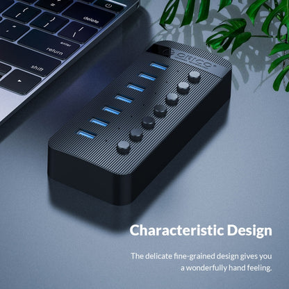 ORICO CT2U3-13AB Plastic Stripes 13 Ports USB 3.0 HUB with Individual Switches, Plug:US Plug(Black) - USB 3.0 HUB by ORICO | Online Shopping South Africa | PMC Jewellery | Buy Now Pay Later Mobicred