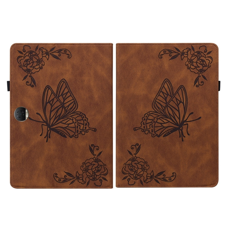 For Honor Pad 9 12.1 Butterfly Flower Embossed Leather Tablet Case(Brown) - free shipping - PMC TechLife - Order now!