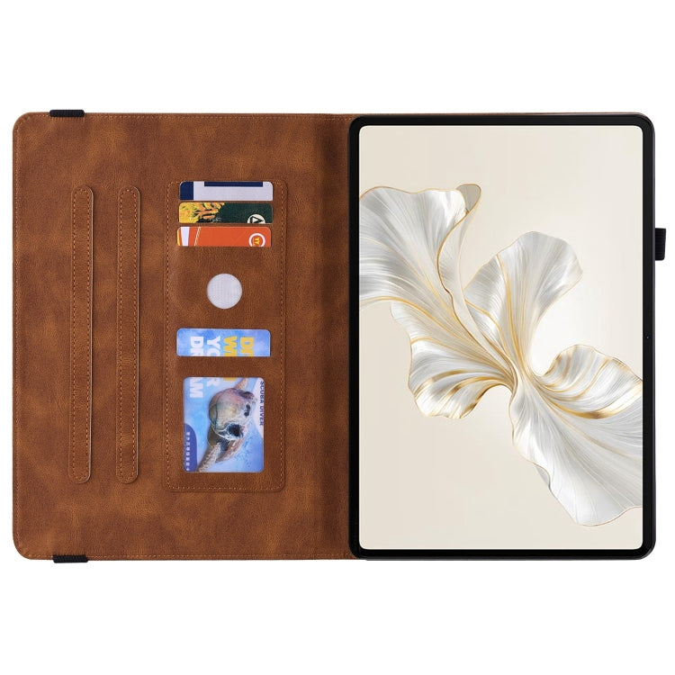 For Honor Pad 9 12.1 Butterfly Flower Embossed Leather Tablet Case(Brown) - free shipping - PMC TechLife - Order now!