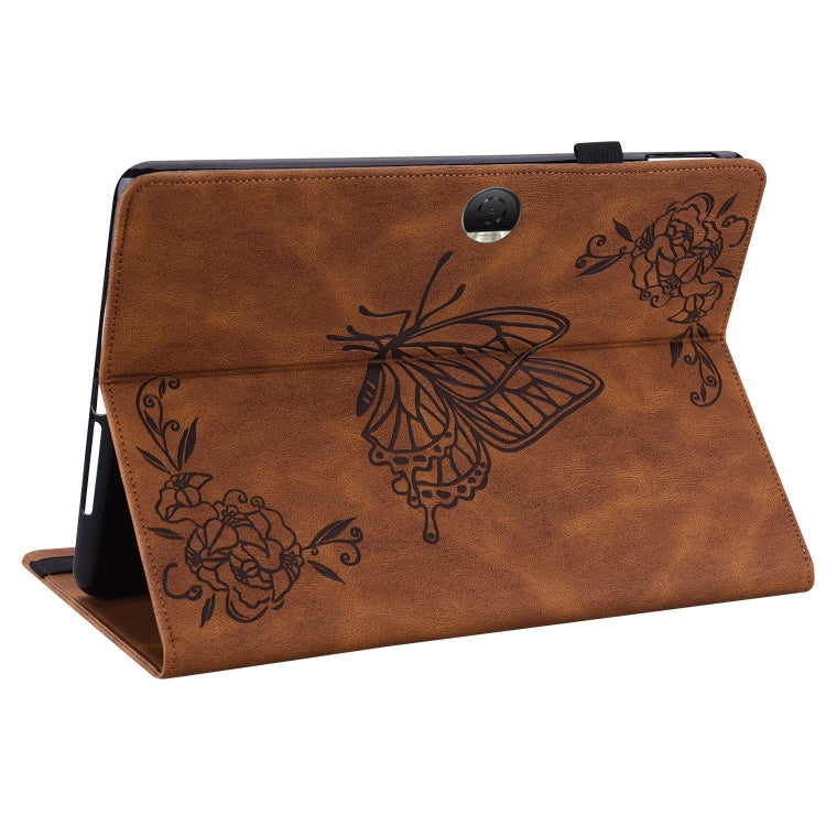 For Honor Pad 9 12.1 Butterfly Flower Embossed Leather Tablet Case(Brown) - free shipping - PMC TechLife - Order now!