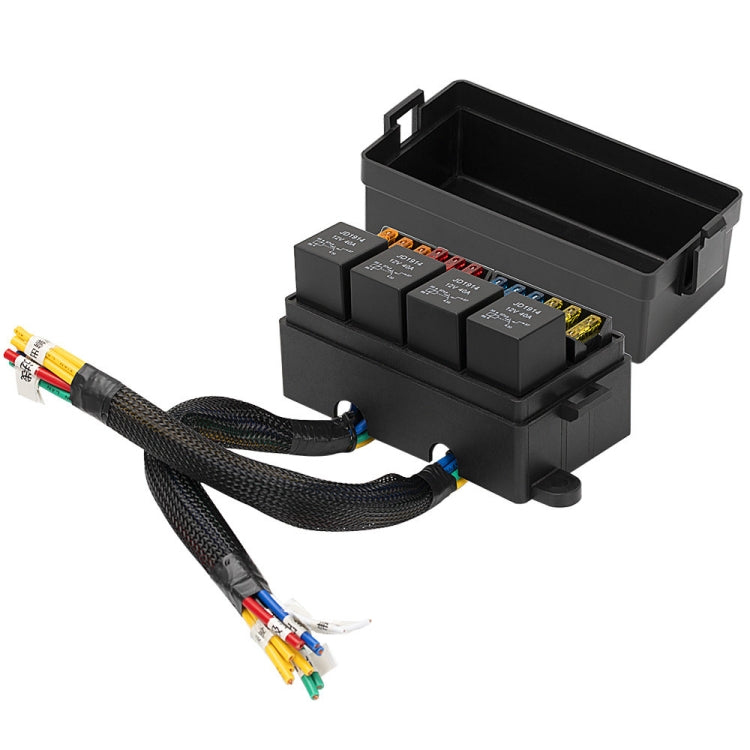 12V 5 Pin Car Modified 12 Slots Relay Fuse Box with Cable - Fuse by PMC Jewellery | Online Shopping South Africa | PMC Jewellery | Buy Now Pay Later Mobicred