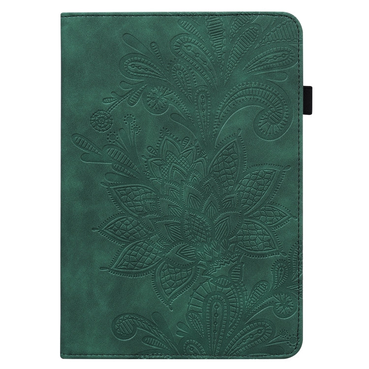 For Samsung Galaxy Tab S9 Lace Flower Embossing Pattern PU Tablet Case(Green) - Galaxy Tab S9 Cases by PMC Jewellery | Online Shopping South Africa | PMC Jewellery | Buy Now Pay Later Mobicred