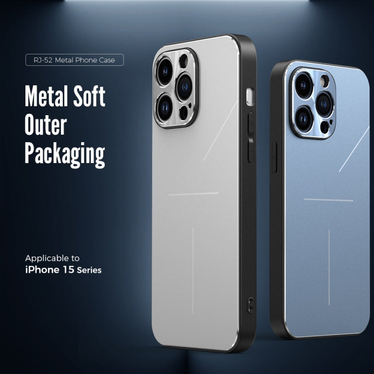 For iPhone 15 Pro R-JUST RJ52 3-Line Style Metal TPU Shockproof Phone Case(Silver) - iPhone 15 Pro Cases by R-JUST | Online Shopping South Africa | PMC Jewellery | Buy Now Pay Later Mobicred