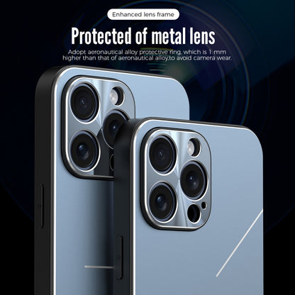 For iPhone 15 Pro R-JUST RJ52 3-Line Style Metal TPU Shockproof Phone Case(Blue) - iPhone 15 Pro Cases by R-JUST | Online Shopping South Africa | PMC Jewellery | Buy Now Pay Later Mobicred