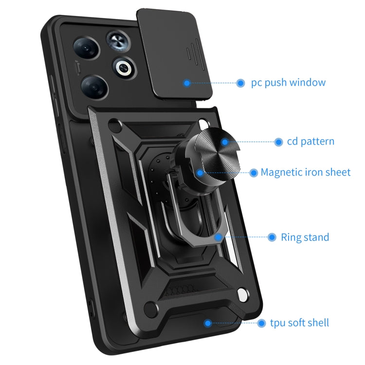 For Infinix Smart 8 Plus / 8 Pro Sliding Camera Cover Design TPU+PC Phone Case(Gold) - Infinix Cases by PMC TechLife | Online Shopping South Africa | PMC TechLife | Buy Now Pay Later Mobicred