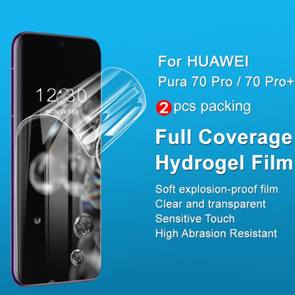 For Huawei Pura 70 Pro+ 2pcs imak Curved Full Screen Hydrogel Film Protector - Huawei Tempered Glass by imak | Online Shopping South Africa | PMC Jewellery | Buy Now Pay Later Mobicred